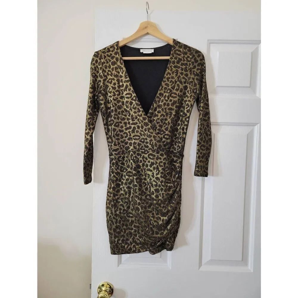 Lovers & Friends Leopard V-neck Midi dress S